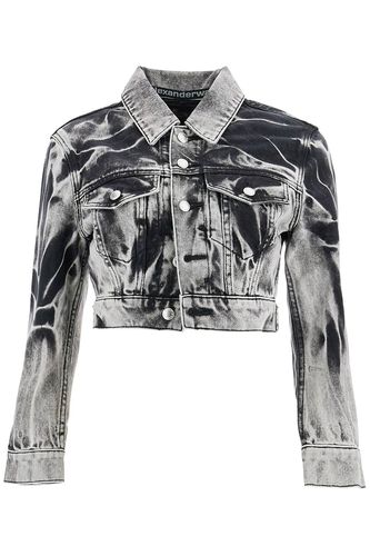 Cropped Denim Jacket With Acid Wash - Alexander Wang - Modalova