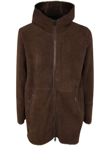 Sheepskin Long Coat With Hood - Giorgio Brato - Modalova