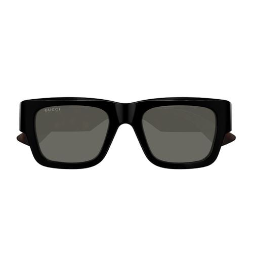 Gucci Gg1668s Linea Lettaring 001 Black Havana Grey Sunglasses - Gucci Eyewear - Modalova