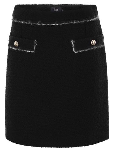 Fay Short Skirt With Boucle Details - Fay - Modalova