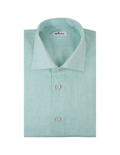 Aqua Linen Classic Shirt - Kiton - Modalova