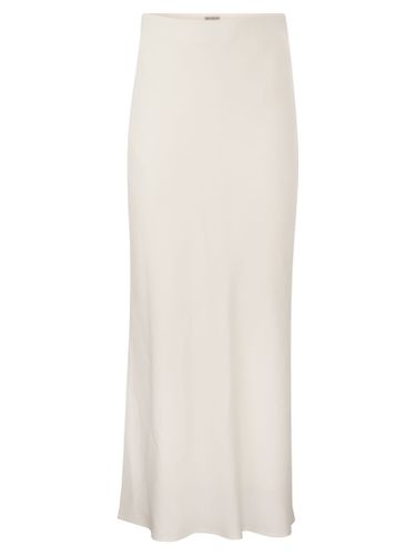 White Longuette Tube Skirt In Viscose Woman - Brunello Cucinelli - Modalova