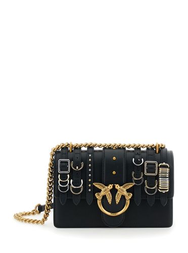 Love Leather Shoulder Bag With Straps - Pinko - Modalova