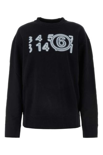 Black Cotton Sweatshirt - MM6 Maison Margiela - Modalova