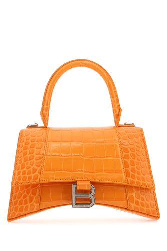 Orange Leather Hourglass S Handbag - Balenciaga - Modalova