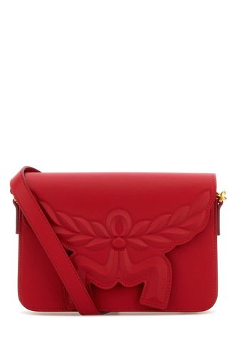 Red Leather Small Himmel Laurel Crossbody Bag - MCM - Modalova