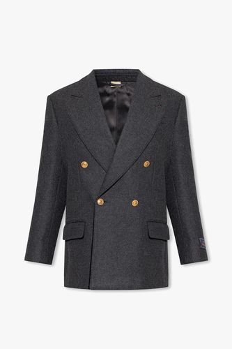 Cashmere Wool Double Breast Blazer Jacket - Gucci - Modalova