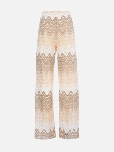 Woman Raschel Knit Wide-leg Off-white Trousers Amalia - MC2 Saint Barth - Modalova