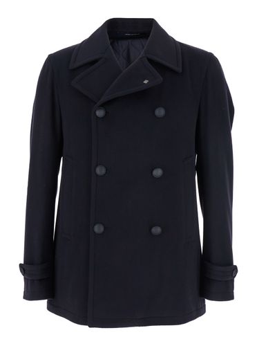 Double-breasted Coat With Wide Notched Revers In Wool Blend Man - Tagliatore - Modalova