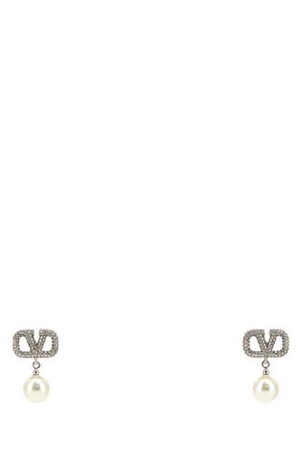 Embellished Metal Vlogo Signature Earrings - Valentino Garavani - Modalova