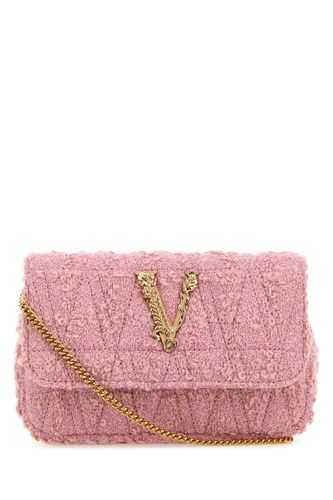 Pink Fabric Mini Virtus Clutch - Versace - Modalova
