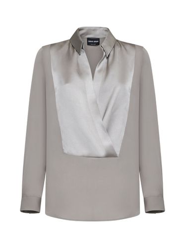 Draped Silk Long-sleeve Blouse - Giorgio Armani - Modalova