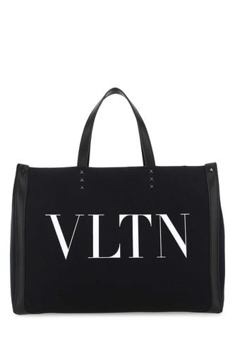 Black Canvas Vltn Ecolab Shopping Bag - Valentino Garavani - Modalova