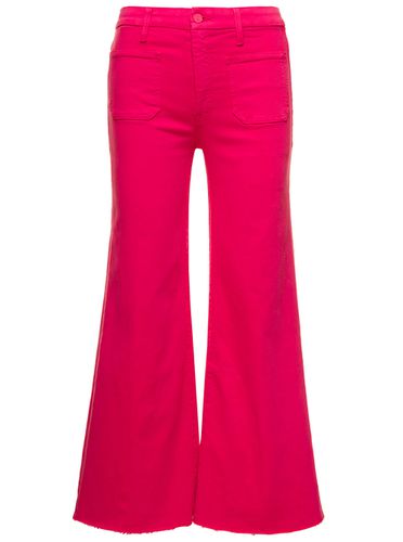 Fray Fuchsia Flared Jeans With Patch Pockets In Cotton Denim Woman - Mother - Modalova