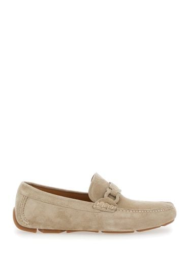 Loafers With Ganicini Plaque On The Front In Suede Man - Ferragamo - Modalova