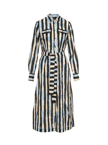 Paint-stripe Printed Midi Shirt Dress - Pinko - Modalova