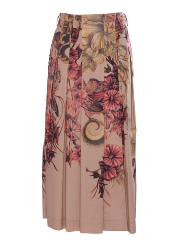 Floral Patterned Pleated Skirt - Alberta Ferretti - Modalova