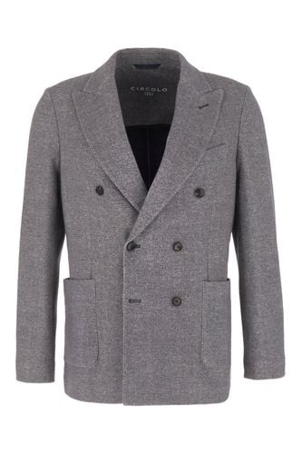 Melange Grey Stretch Cotton Blazer - Circolo 1901 - Modalova