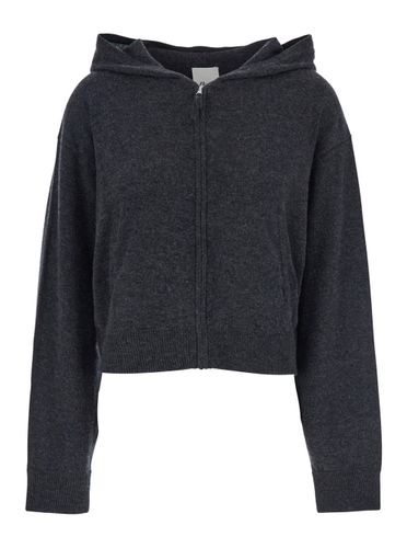 Zip-up Hoodie With Zip Closure In Wool Woman - Allude - Modalova
