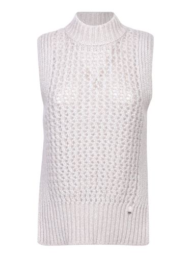 Herno Beige Lurex Perforated Vest - Herno - Modalova