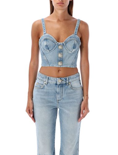 Balmain Denim Bustier Top - Balmain - Modalova