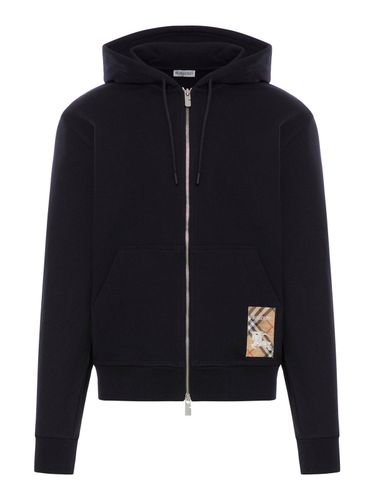 Check-label Zip-up Drawstring Hoodie - Burberry - Modalova