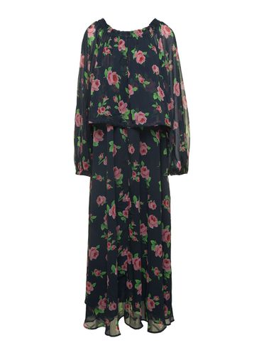 Maxi Dress With All-over Roses Print In Chiffon Woman - Rotate by Birger Christensen - Modalova