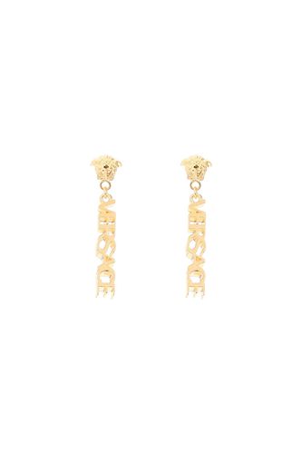 Versace Logo Pendant Earrings - Versace - Modalova