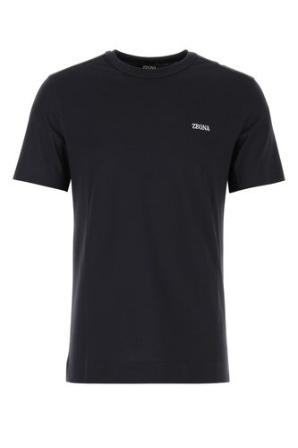 Zegna Midnight Blue Cotton T-shirt - Zegna - Modalova