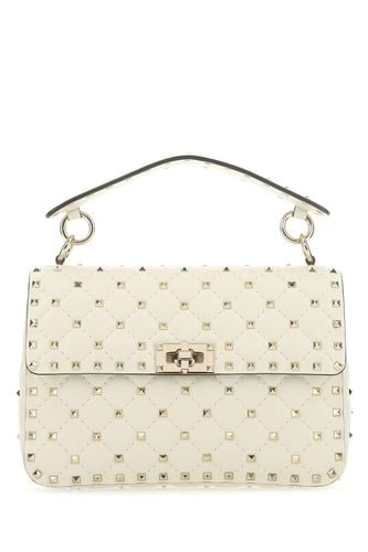 Ivory Nappa Leather Medium Rockstud Spike Handbag - Valentino Garavani - Modalova