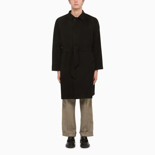 Black Wool And Cashmere Coat - Tagliatore - Modalova