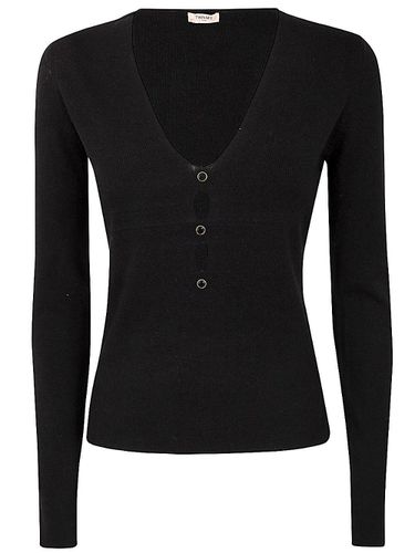 Cut-out Embellished Ribbed Top - TwinSet - Modalova