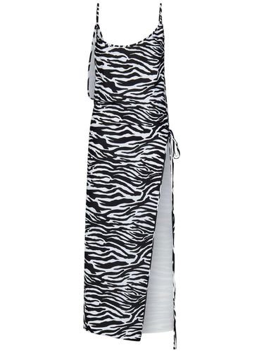 Zebra Print Spaghetti Strap Beach Dress - The Attico - Modalova