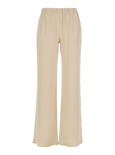 Rapolano Beige Pants With Elastic Waist And Wide Leg In Silk Blend Woman - Antonelli - Modalova