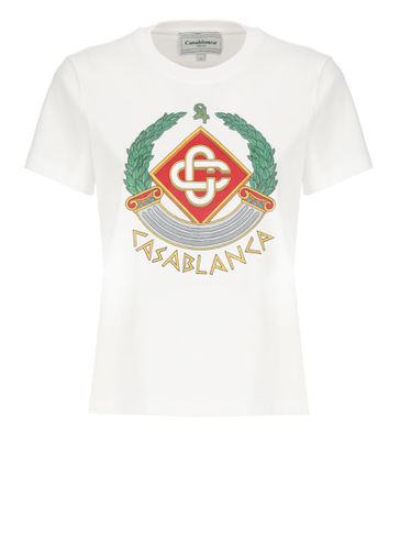 Casablanca White Cotton T-shirt - Casablanca - Modalova