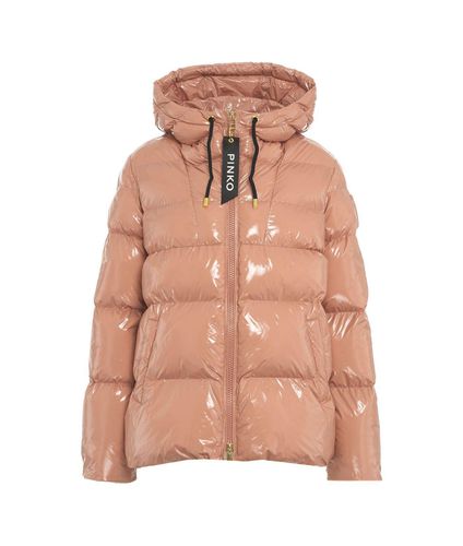 High Shine Hooded Puffer Jacket - Pinko - Modalova