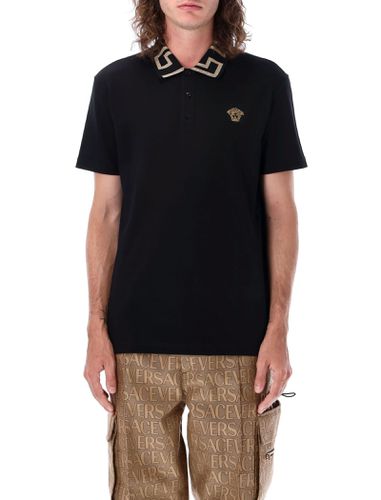 Greca Short-sleeved Polo Shirt - Versace - Modalova