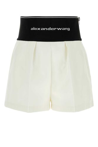 White Cotton Blend Shorts - Alexander Wang - Modalova