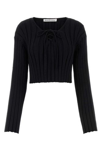 Drop Shoulder Cropped Pullover - Alexander Wang - Modalova