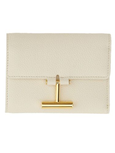 T Logo Plaque Tri-fold Wallet - Tom Ford - Modalova