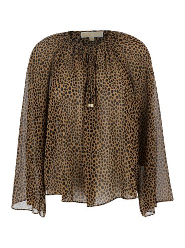 Blouse With All-over Leopard Print In Tech Fabric Blend Woman - MICHAEL Michael Kors - Modalova