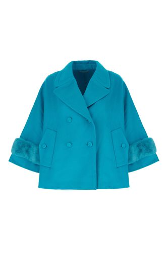 Turquoise Wool Blend Coat - Ermanno Scervino - Modalova