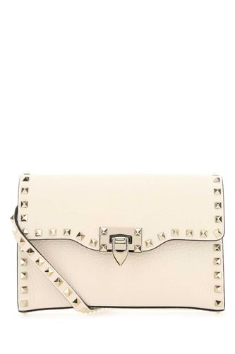 Ivory Leather Small Rockstud Crossbody Bag - Valentino Garavani - Modalova