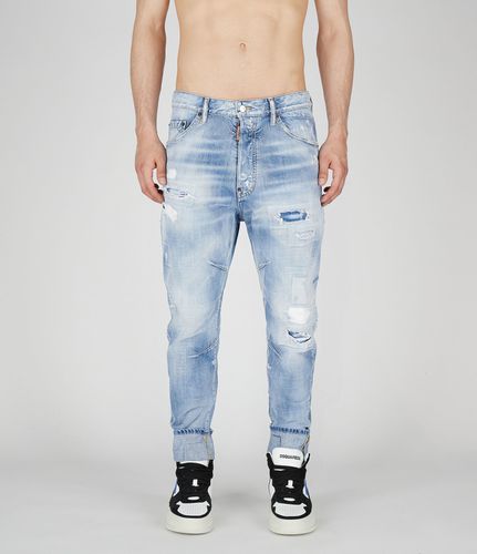 Light Super Ripped Wash Tailored Combat Jeans - Dsquared2 - Modalova