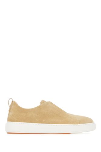 Santoni Beige Suede Slip Ons - Santoni - Modalova
