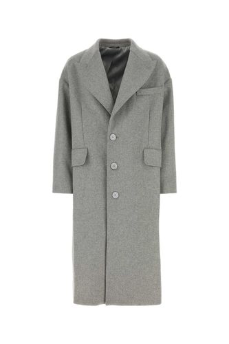 Grey Wool Blend Coat - Dolce & Gabbana - Modalova