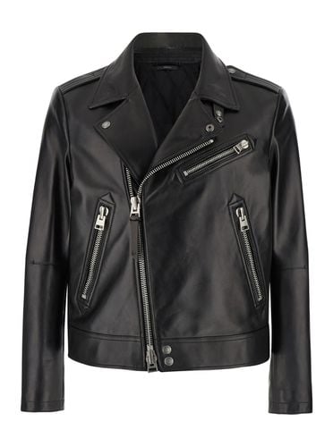 Nappa Grain Leather Asymmetric Biker - Tom Ford - Modalova