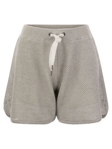 Sparkling Net Knit Cotton Shorts - Brunello Cucinelli - Modalova