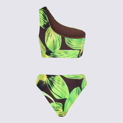 Leaf Print One Shoulder Swimsuit - Louisa Ballou - Modalova
