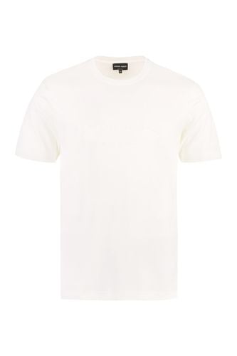 Logo Embroidery Cotton T-shirt - Giorgio Armani - Modalova